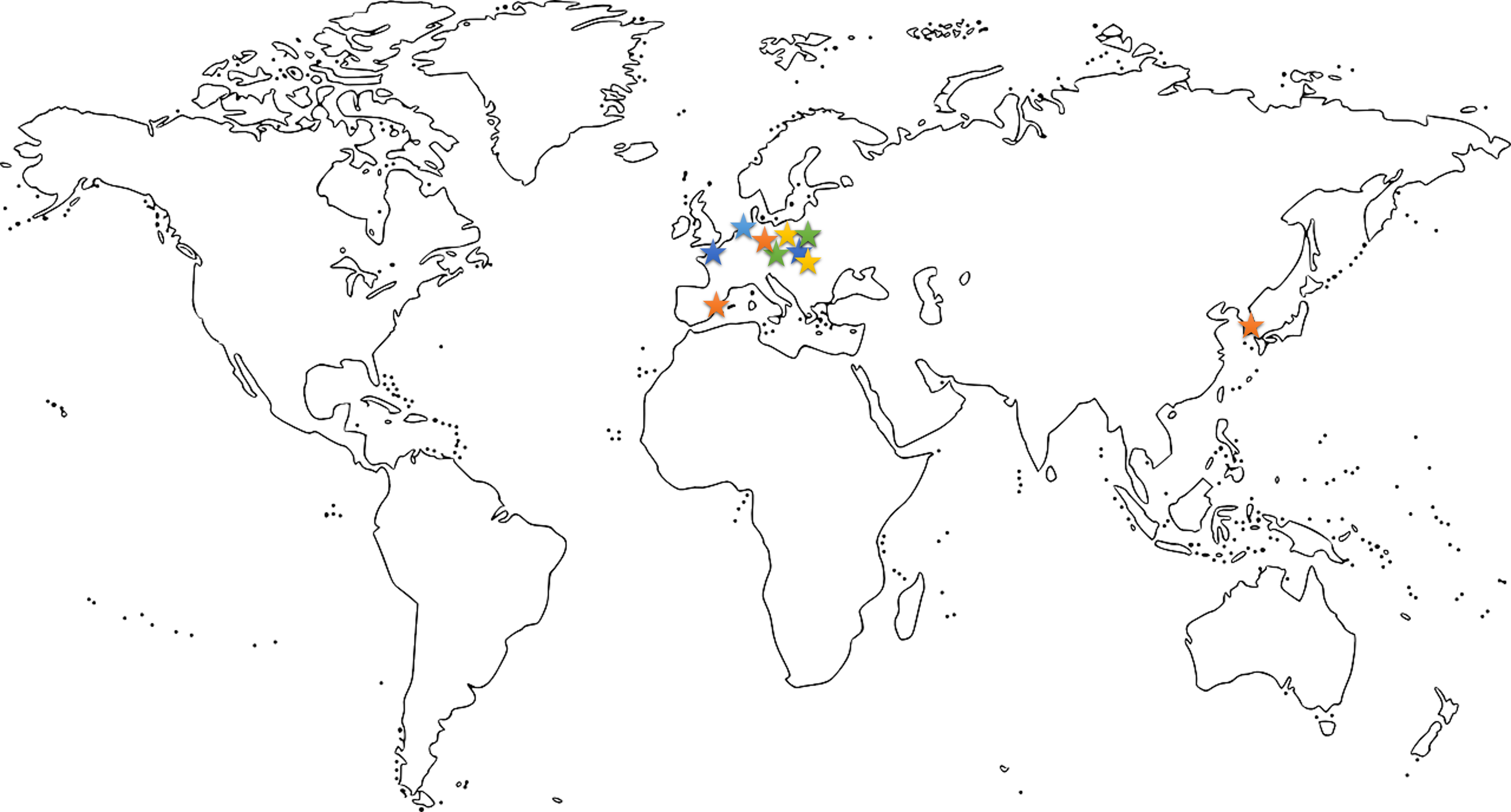 Mapa współpracy Grupy Chemii Zeolitów z jednostkami badawczymi na świecie